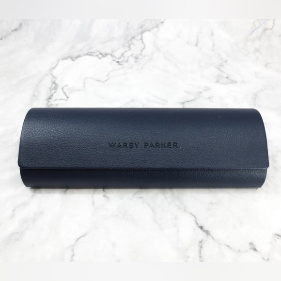 BNWT WARBY PARKER BLACK HARD SHELL FLIP OPEN EYEGLASSES CASE WITH CLEANING CLOTH - Picture 1 of 11